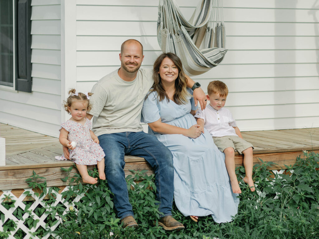 family on front porch